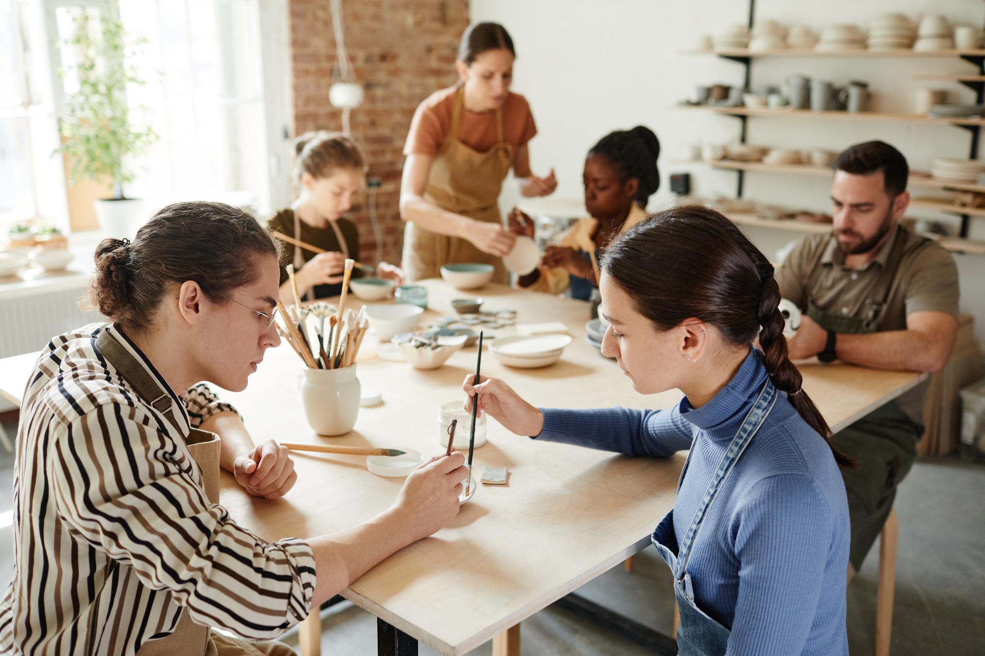 Workshop group around a table